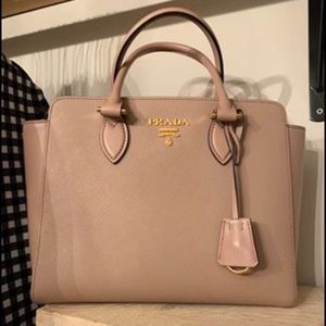 Beige small Prada bag